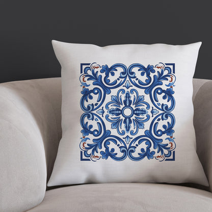 Classic Portuguese Tile Pattern Pillow - Infuse Elegance into Your Home