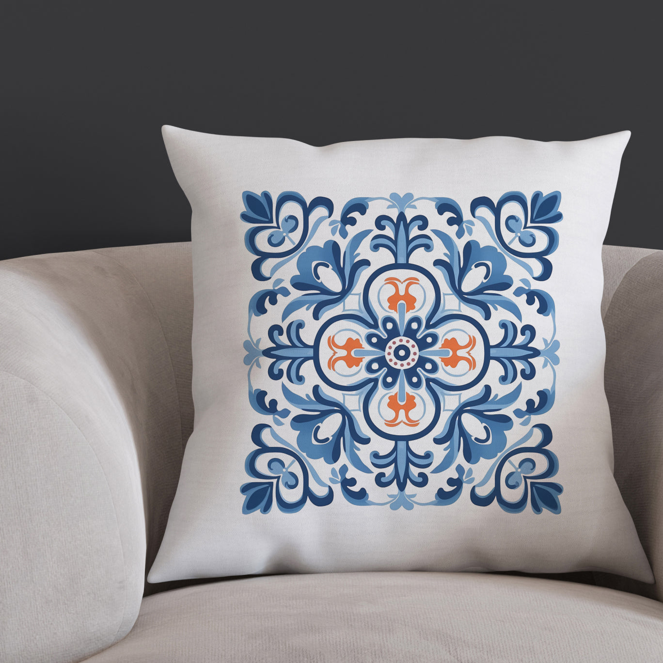 Traditional Portuguese Tile Inspired Pillow - Bring Portugal Home