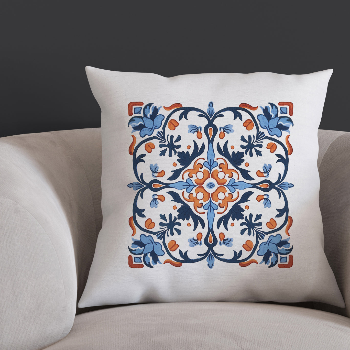 Classic Portuguese Tile Pattern Pillow - Infuse Elegance into Your Home