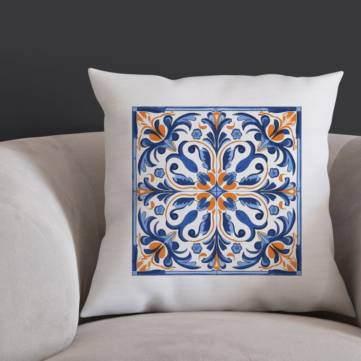 Traditional Portuguese Tile Inspired Pillow - Bring Portugal Home