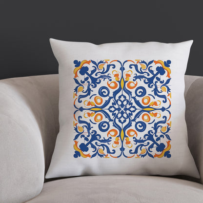 Authentic Tile Pattern Pillow - Bring Portugal's Charm to Your Home