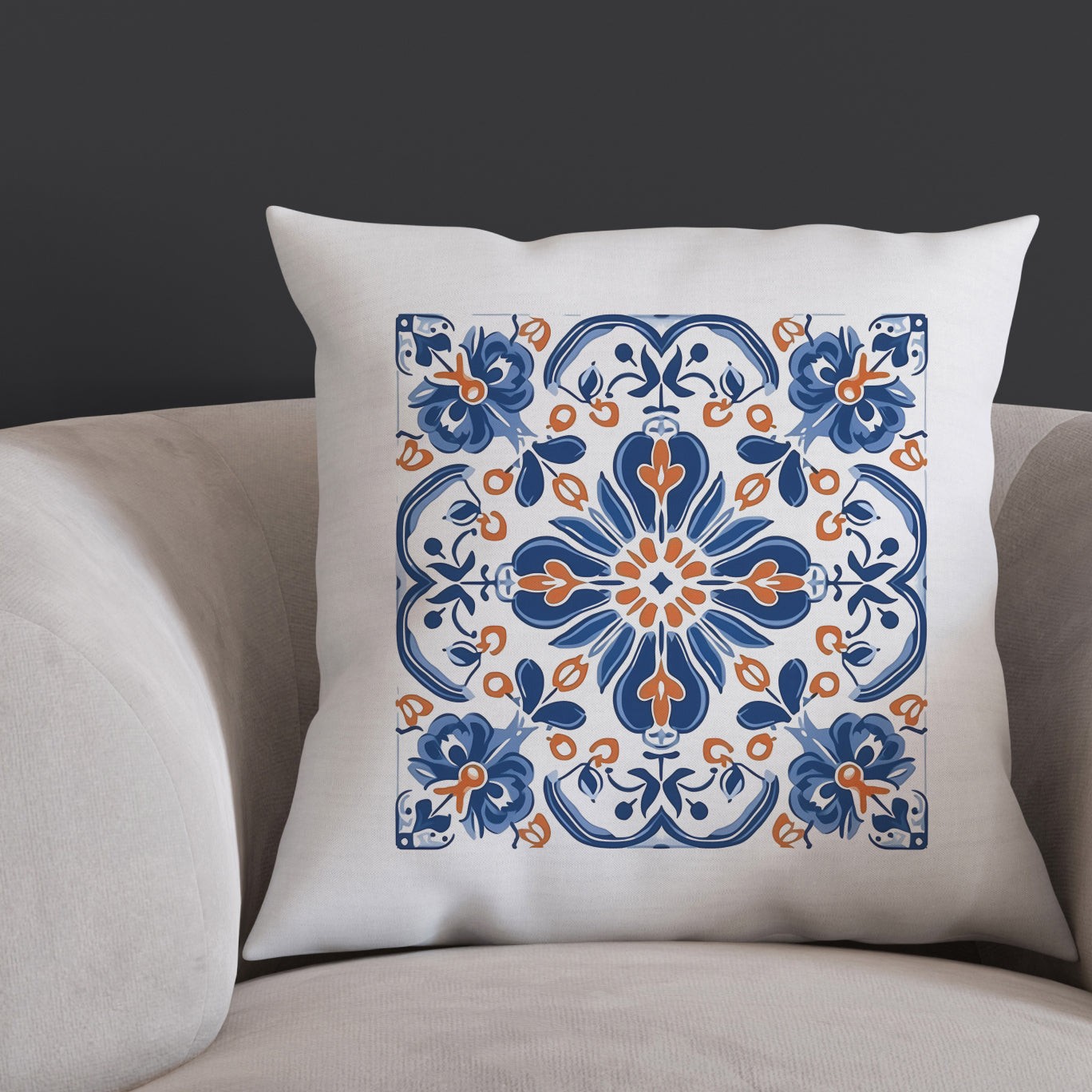 Traditional Portuguese Tile Inspired Pillow - Bring Portugal Home