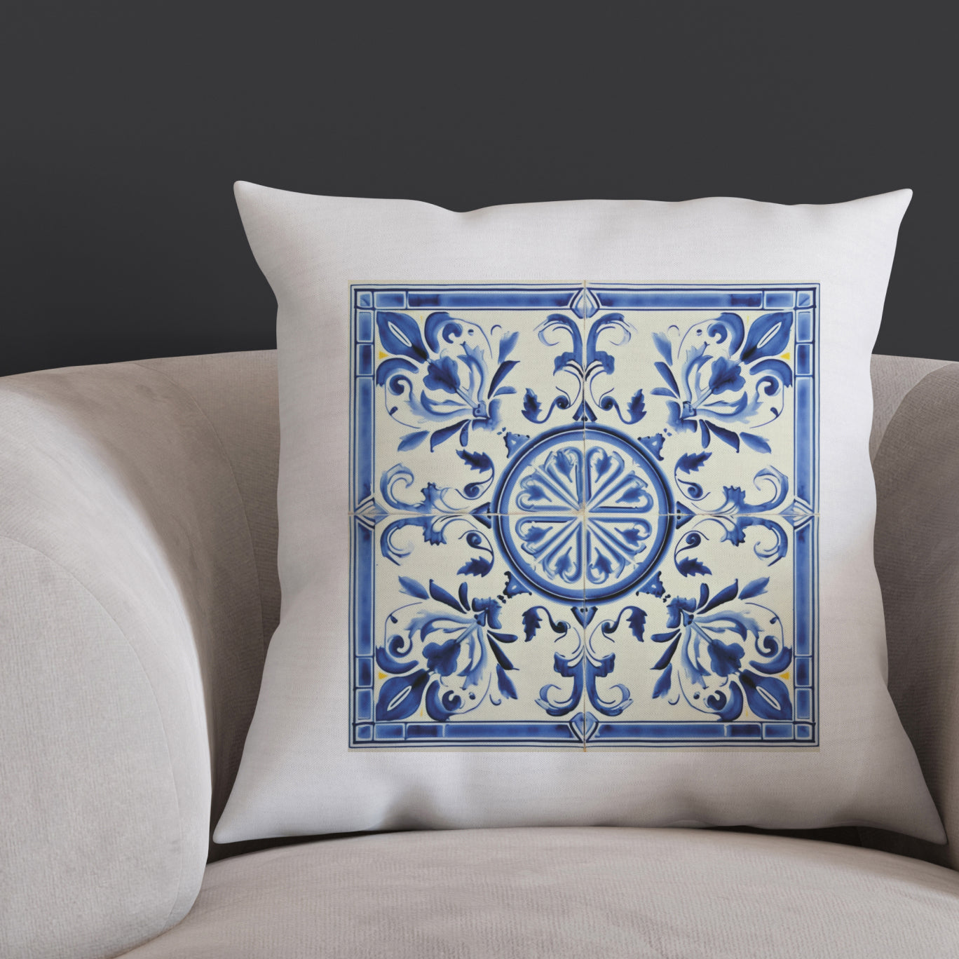 Portuguese Blue Tile Decorative Pillow - Embrace Portuguese Elegance