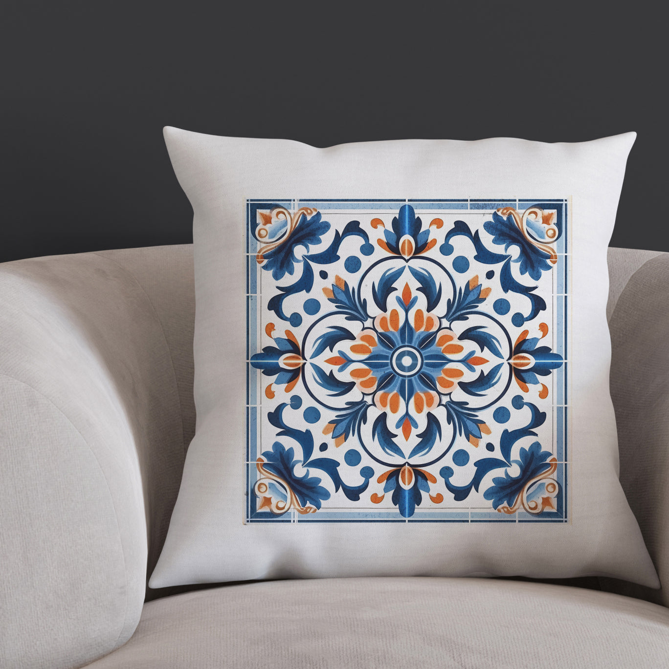 Traditional Portuguese Tile Decorative Pillow - Infuse Your Home with Portuguese Charm