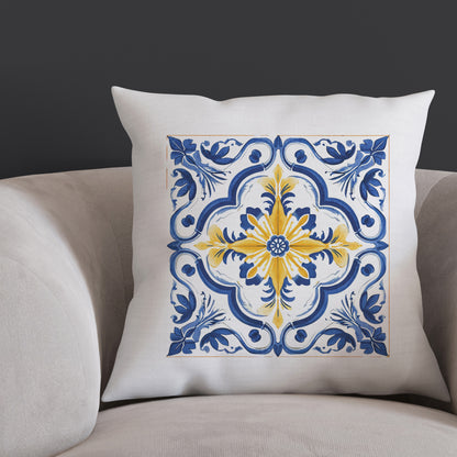 Portuguese Tile Pattern Accent Pillow - Bring the Essence of Portugal Home