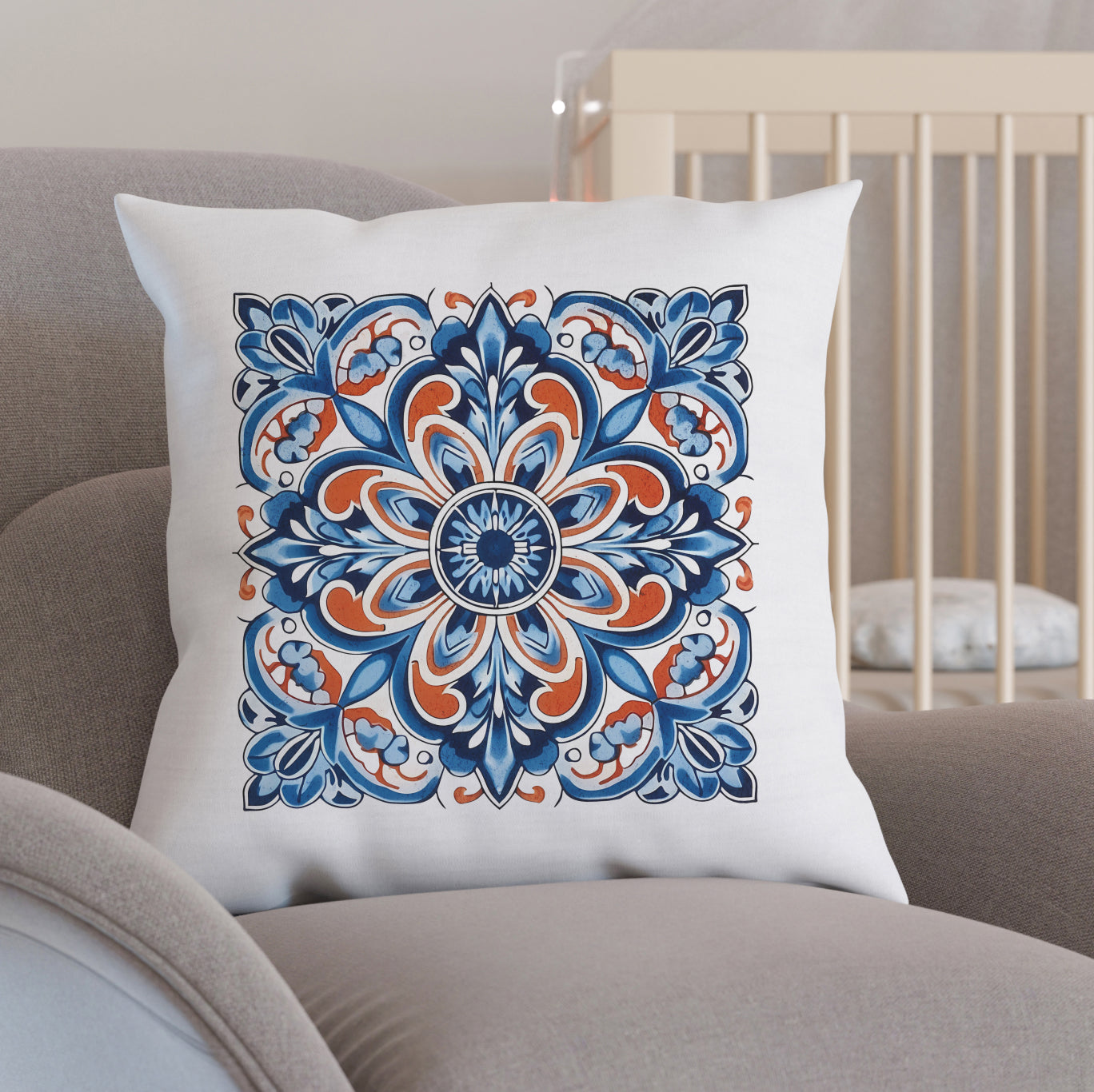 Authentic Tile Pattern Pillow - Bring Portugal's Charm to Your Home