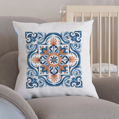 Classic Portuguese Tile Pattern Pillow - Infuse Elegance into Your Home