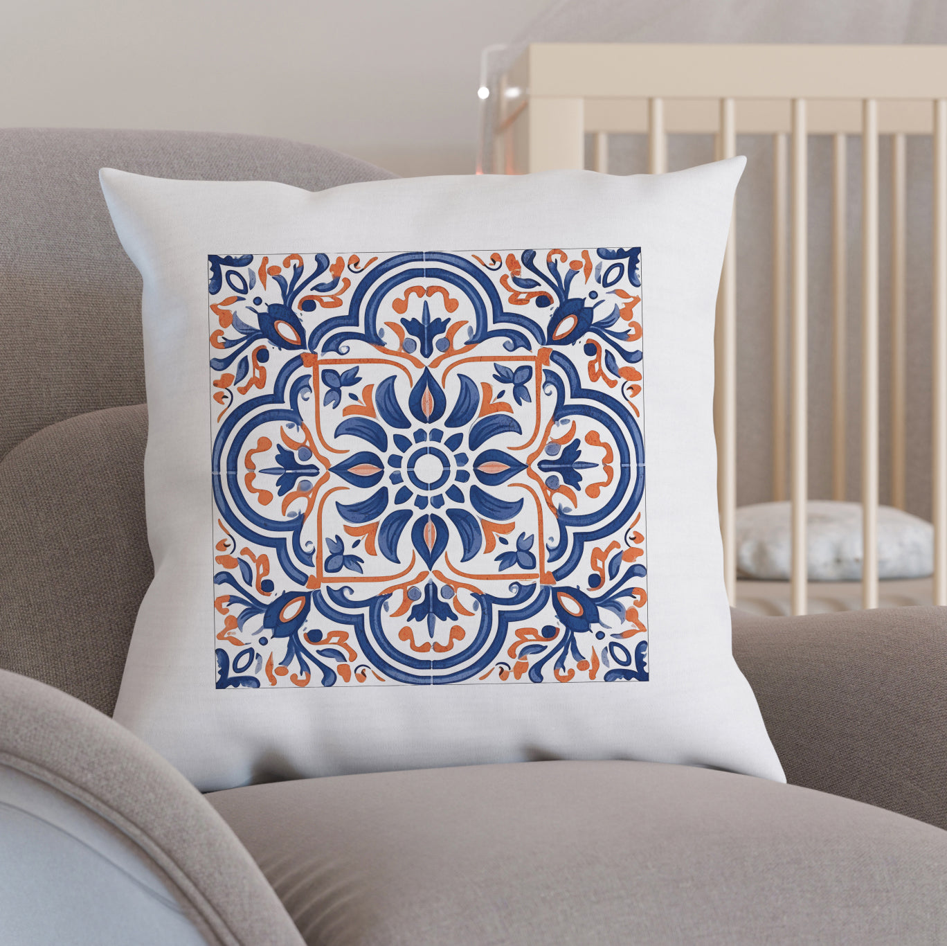 Classic Portuguese Tile Pattern Pillow - Infuse Elegance into Your Home