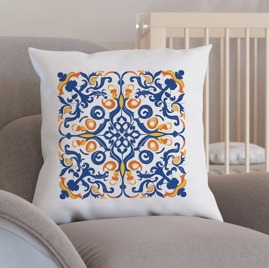 Authentic Tile Pattern Pillow - Bring Portugal's Charm to Your Home