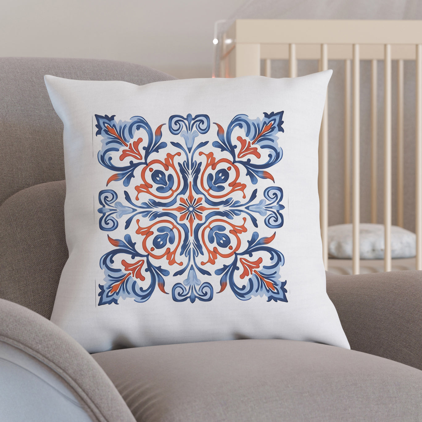 Classic Portuguese Tile Pattern Pillow - Infuse Elegance into Your Home