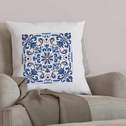 Elegant Tile Pattern Pillow - Portuguese Heritage for Your Home