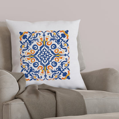 Authentic Tile Pattern Pillow - Bring Portugal's Charm to Your Home