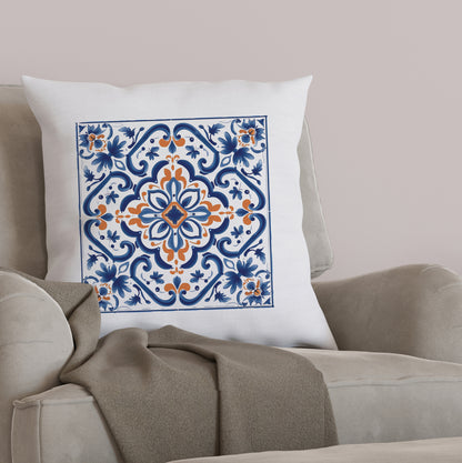 Elegant Portuguese Tile Design Pillow - Bring the Beauty of Portugal Home