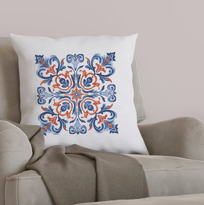 Classic Portuguese Tile Pattern Pillow - Infuse Elegance into Your Home