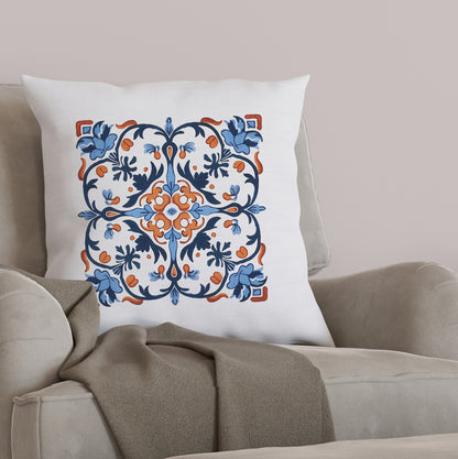 Classic Portuguese Tile Pattern Pillow - Infuse Elegance into Your Home