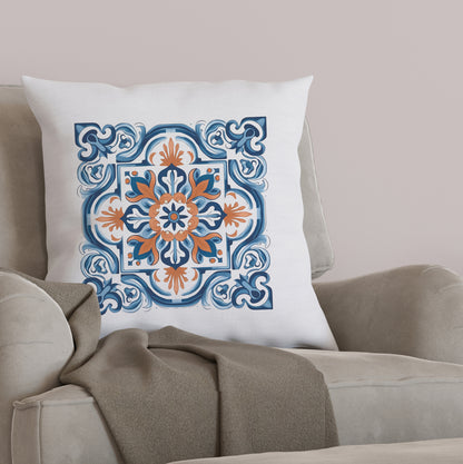 Classic Portuguese Tile Pattern Pillow - Infuse Elegance into Your Home