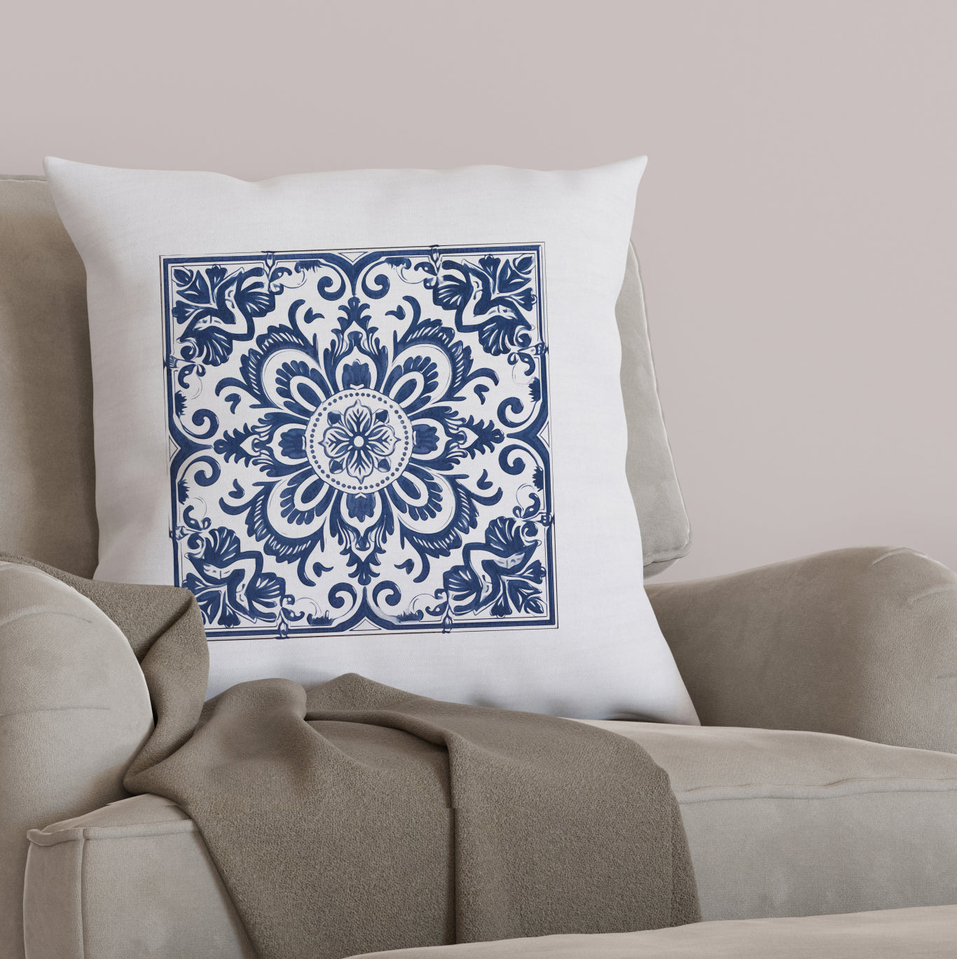 Traditional Portuguese Tile Inspired Pillow - Bring Portugal Home