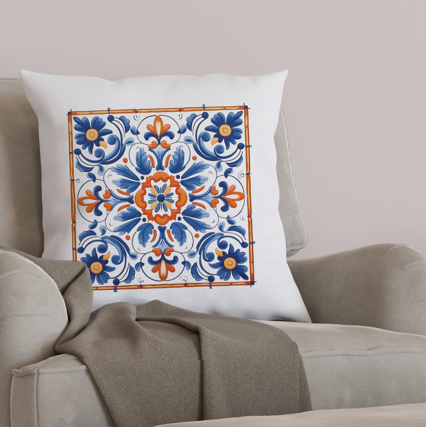 Timeless Tile Design Pillow - Embrace Portuguese Elegance