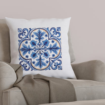 Portuguese Tile Pattern Pillow - Infuse Your Home with Timeless Elegance