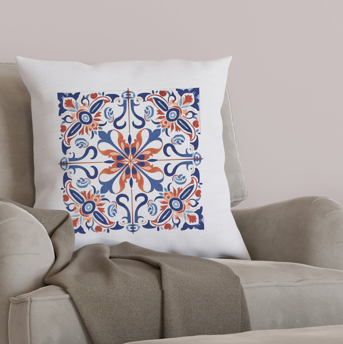 Portuguese Tile Design Pillow - Add a Touch of Portugal to Your Home