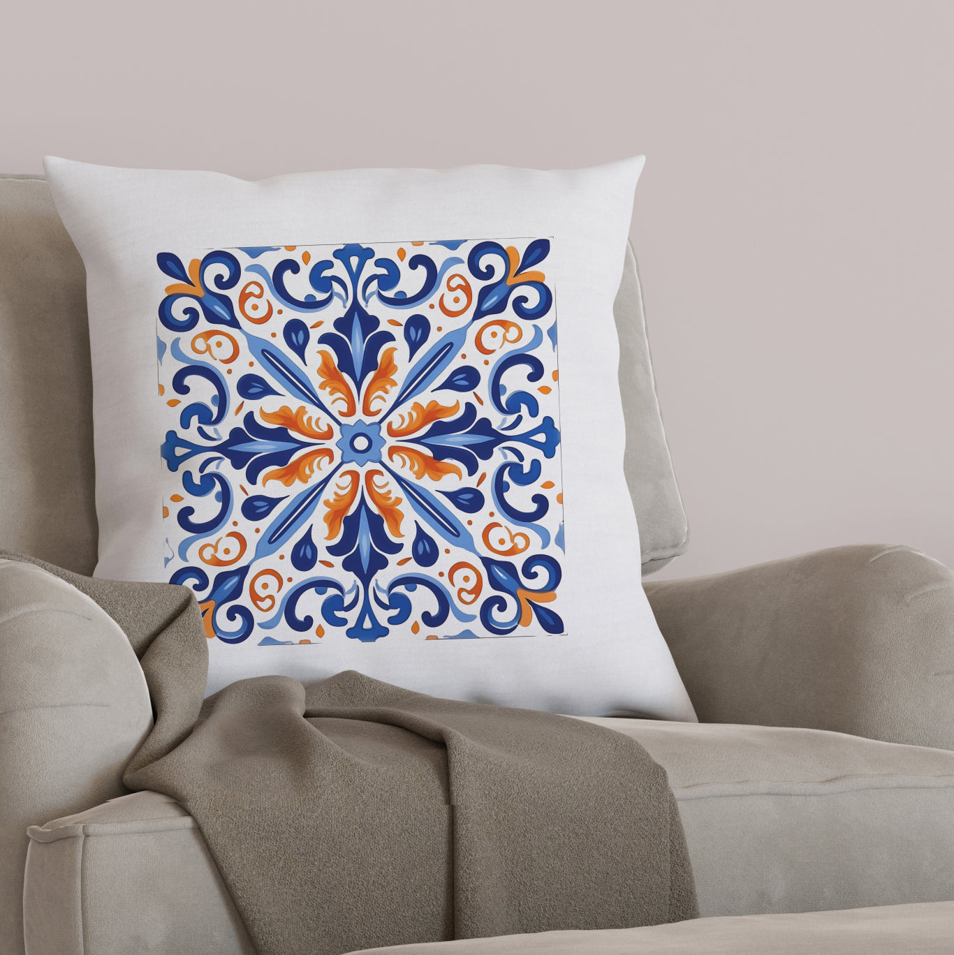 Timeless Tile Design Pillow - Embrace Portuguese Elegance