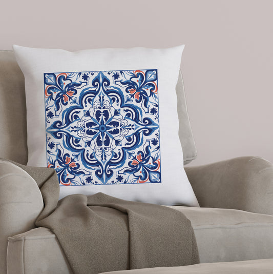 Timeless Tile Design Pillow - Embrace Portuguese Elegance