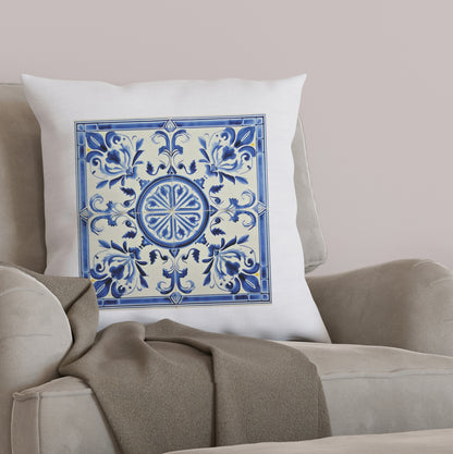 Portuguese Blue Tile Decorative Pillow - Embrace Portuguese Elegance