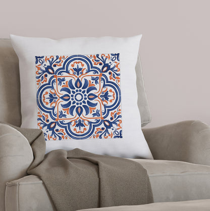 Classic Portuguese Tile Pattern Pillow - Infuse Elegance into Your Home