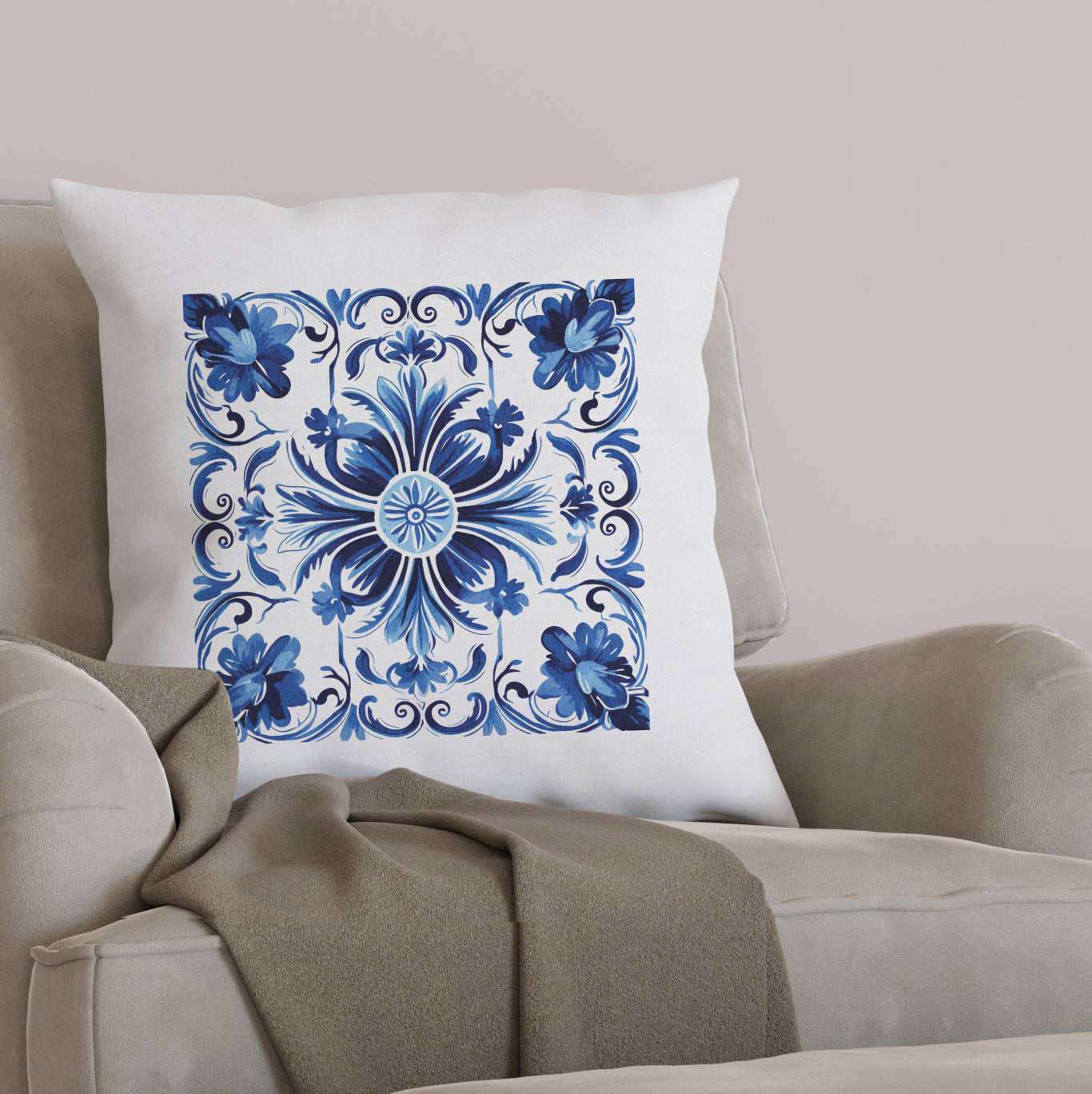 Authentic Traditional Portuguese Tile Pattern Pillow - Bring Portugal’s Artistry Home