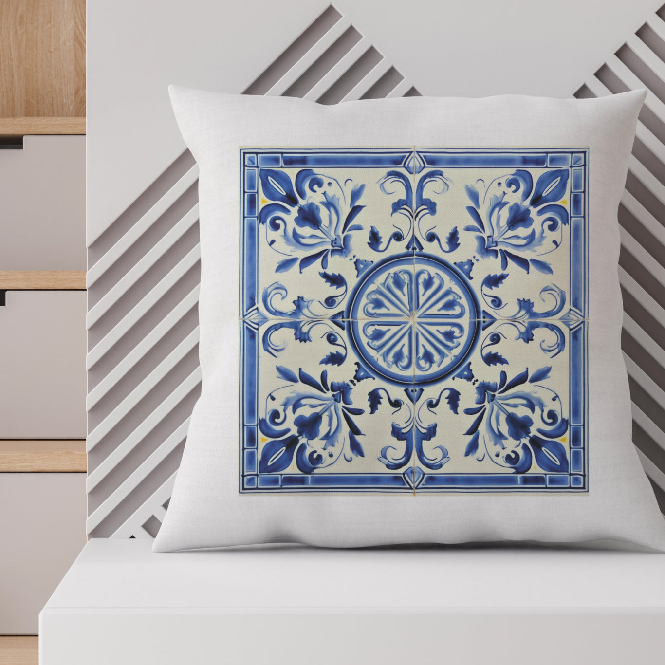 Portuguese Blue Tile Decorative Pillow - Embrace Portuguese Elegance