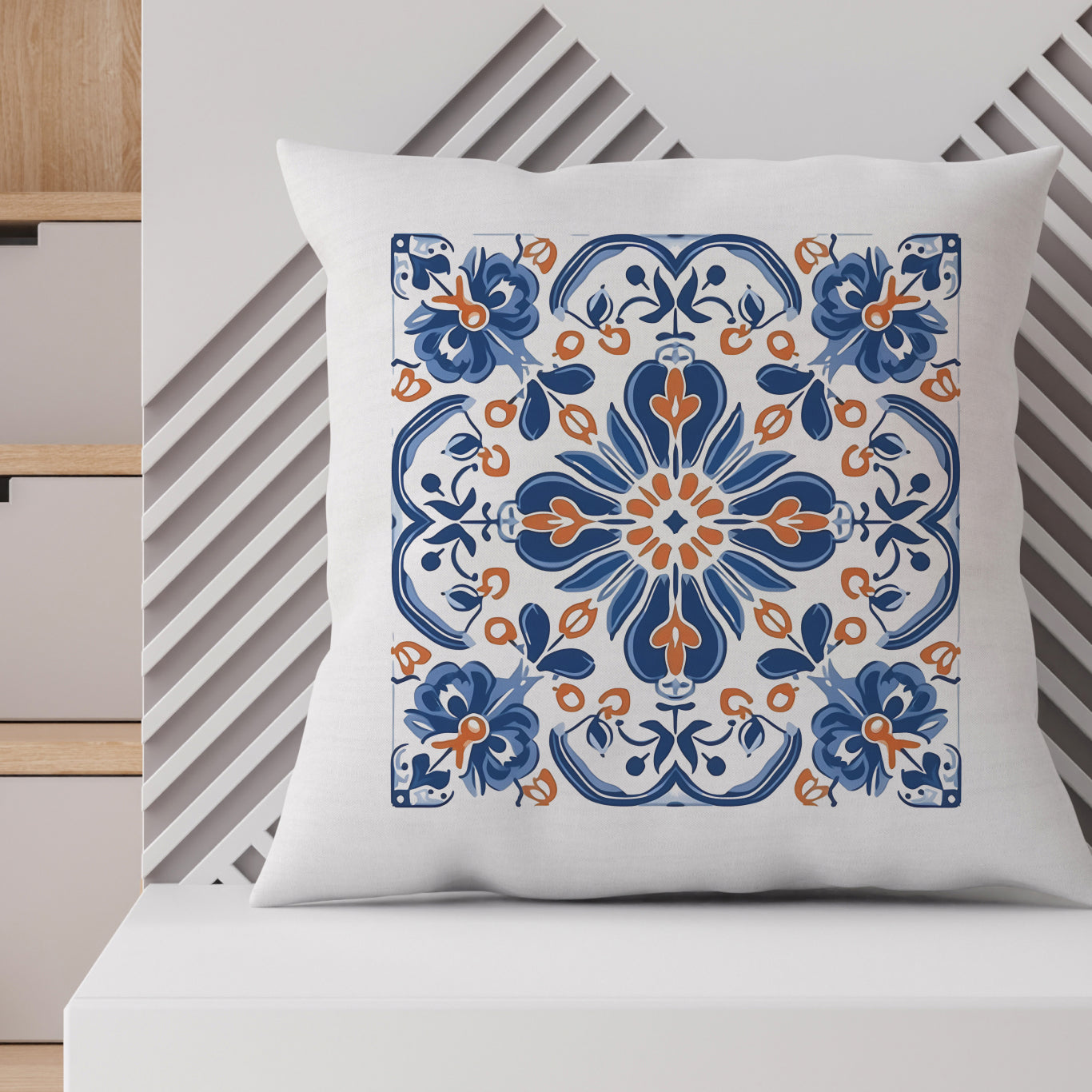 Traditional Portuguese Tile Inspired Pillow - Bring Portugal Home