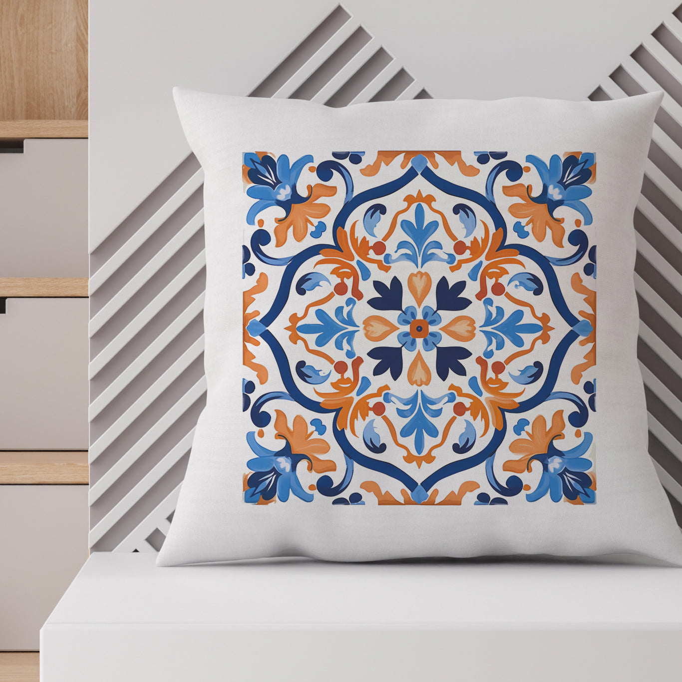 Timeless Tile Design Pillow - Embrace Portuguese Elegance