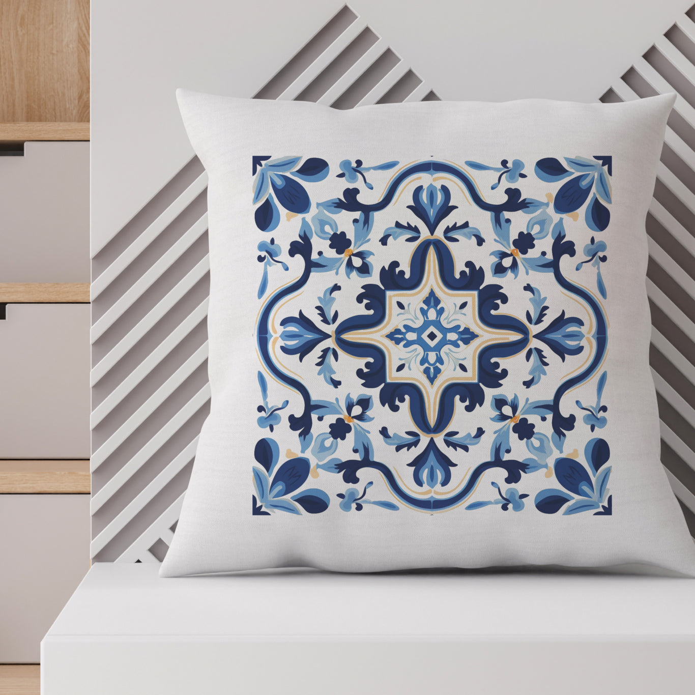 Classic Tile Pattern Pillow - Add a Touch of Portugal to Your Home