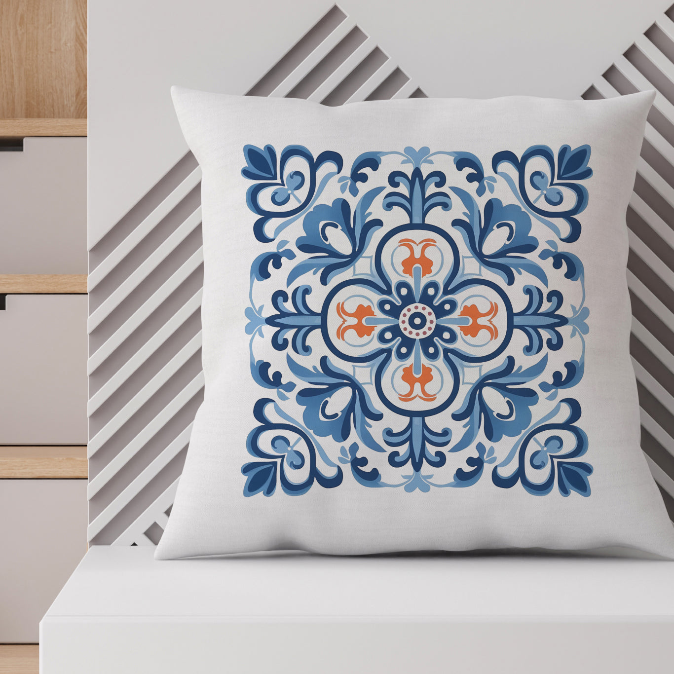 Traditional Portuguese Tile Inspired Pillow - Bring Portugal Home