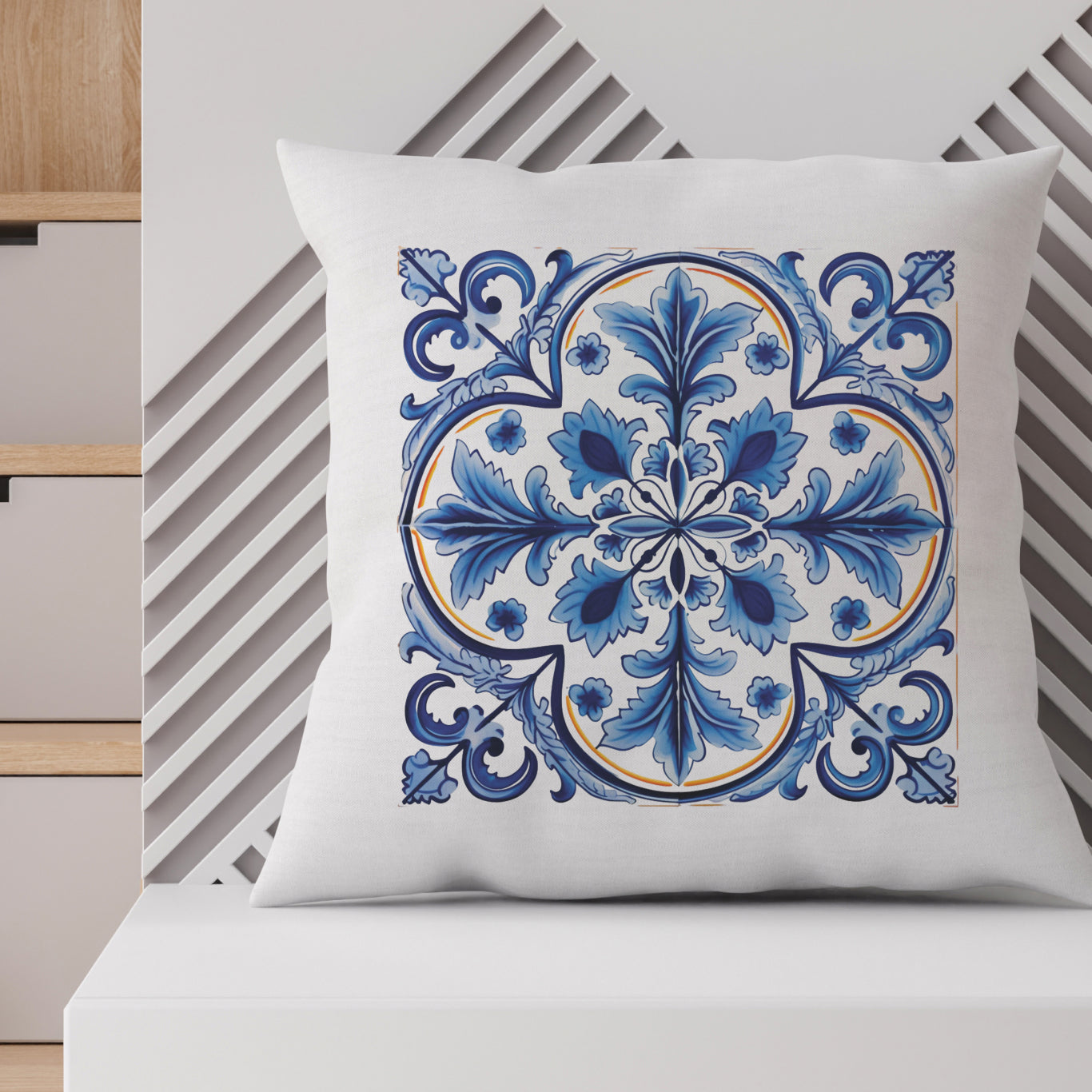 Portuguese Tile Pattern Pillow - Infuse Your Home with Timeless Elegance