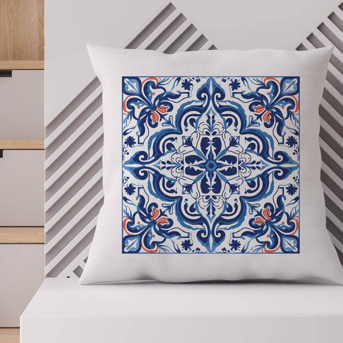 Timeless Tile Design Pillow - Embrace Portuguese Elegance