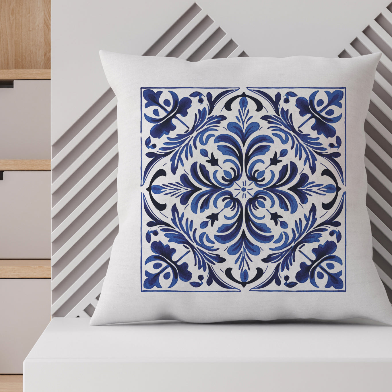 Portuguese Tile Pattern Throw Pillow - Infuse Your Home with Portuguese Culture