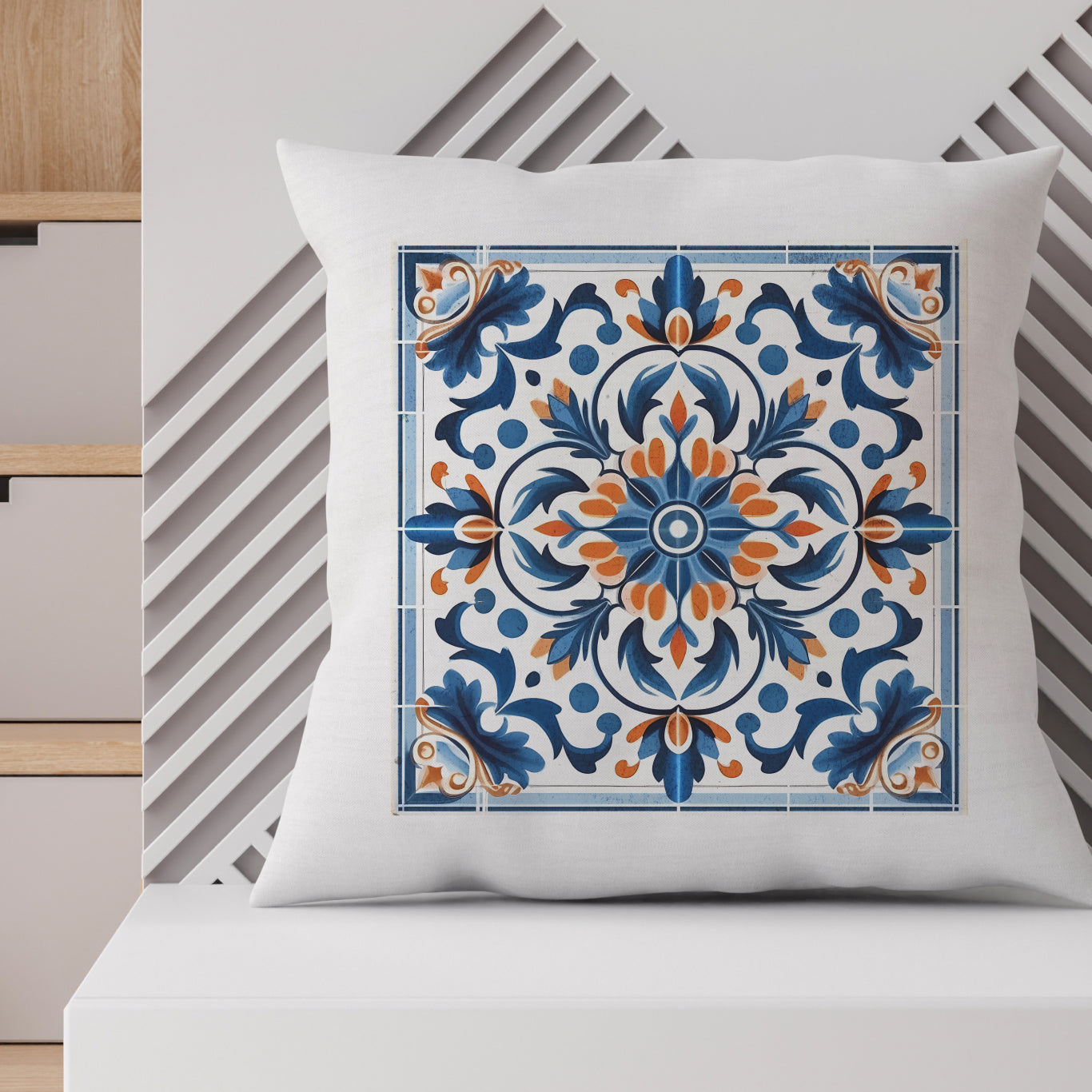 Traditional Portuguese Tile Decorative Pillow - Infuse Your Home with Portuguese Charm