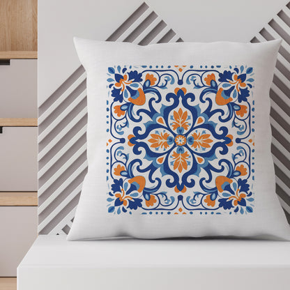 Elegant Tile Pattern Pillow - Portuguese Heritage for Your Home