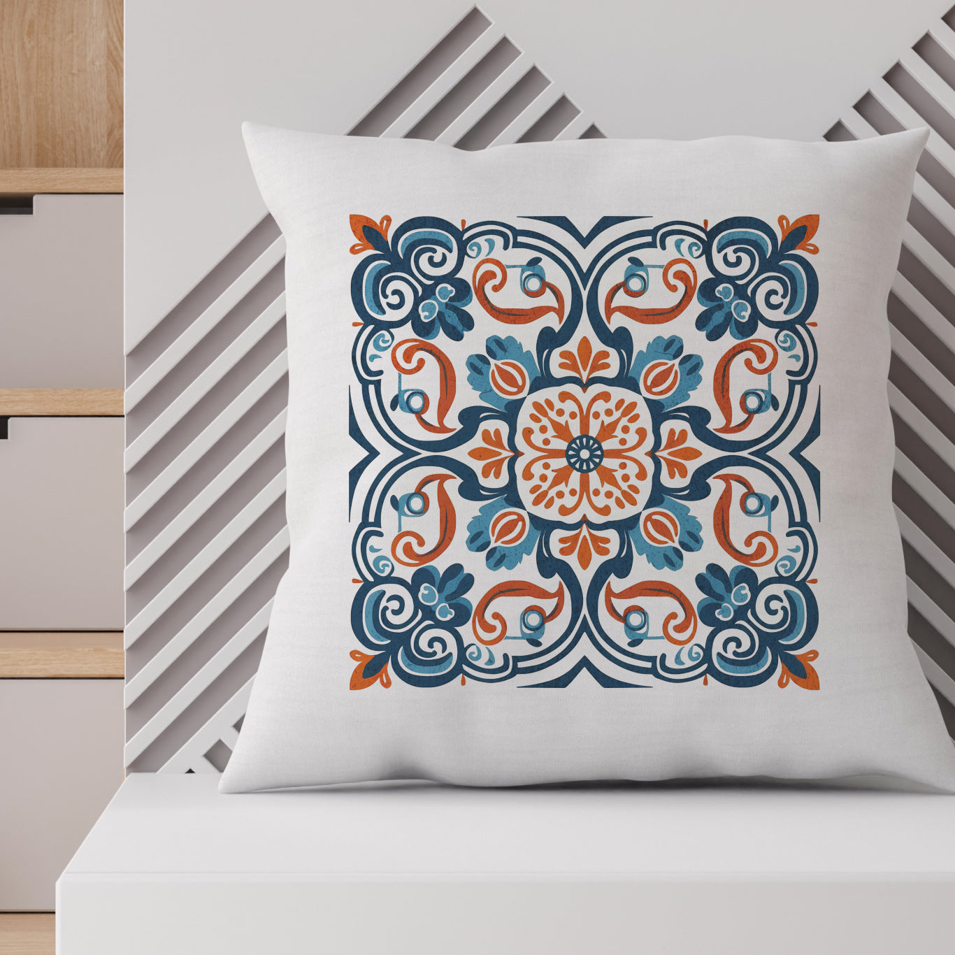 Portuguese Heritage Tile Pillow - Infuse Your Space with Timeless Elegance