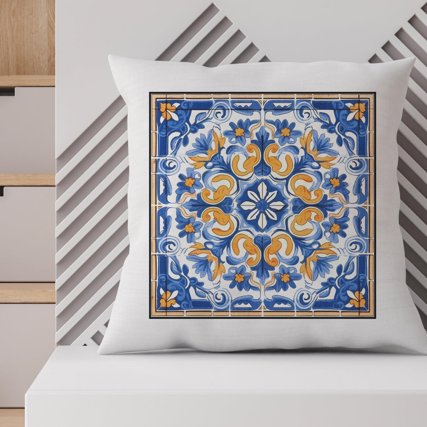 Timeless Tile Design Pillow - Embrace Portuguese Elegance