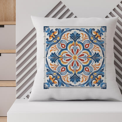 Elegant Tile Design Pillow - Portuguese Artistry for Your Home