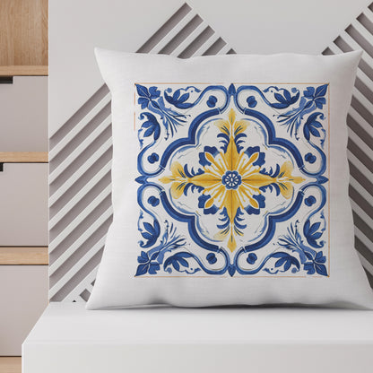 Portuguese Tile Pattern Accent Pillow - Bring the Essence of Portugal Home