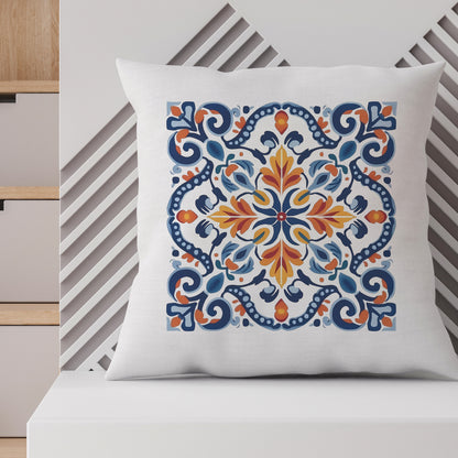 Elegant Tile Design Pillow - Portuguese Artistry for Your Home