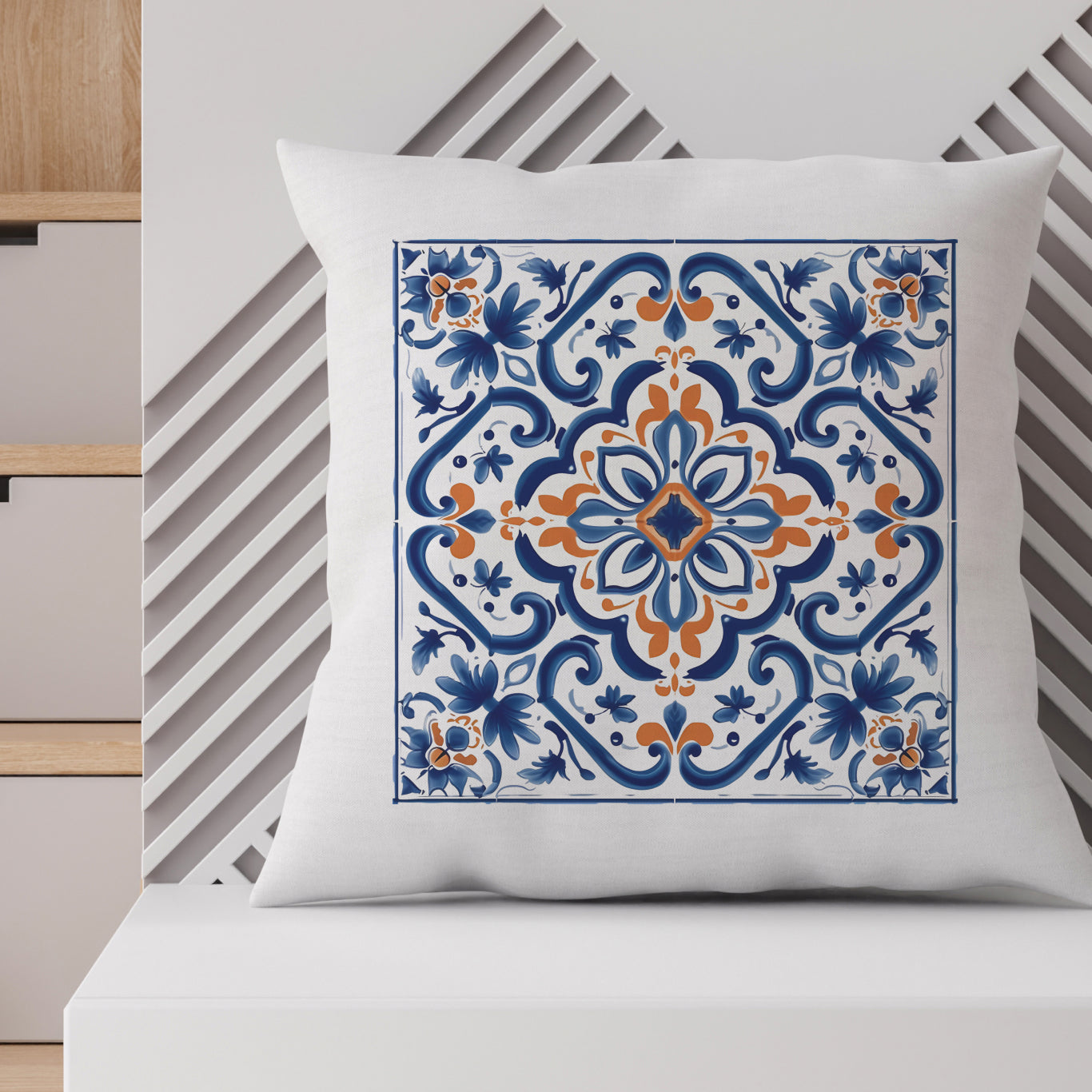 Elegant Portuguese Tile Design Pillow - Bring the Beauty of Portugal Home