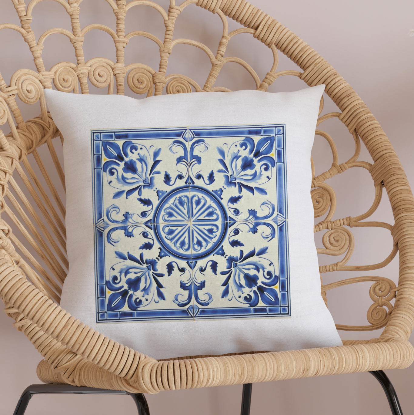 Portuguese Blue Tile Decorative Pillow - Embrace Portuguese Elegance