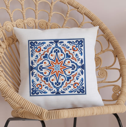 Classic Portuguese Tile Pattern Pillow - Infuse Elegance into Your Home