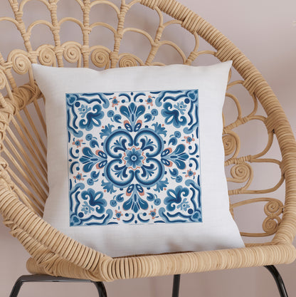 Elegant Tile Pattern Pillow - Portuguese Heritage for Your Home