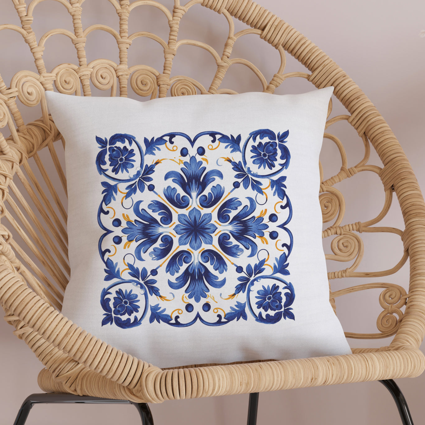 Portuguese Tile Inspired Decorative Pillow - Bring Portuguese Charm Home