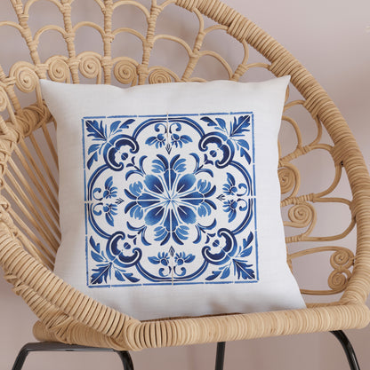 Portuguese Heritage Tile Pillow - Infuse Your Space with Timeless Elegance